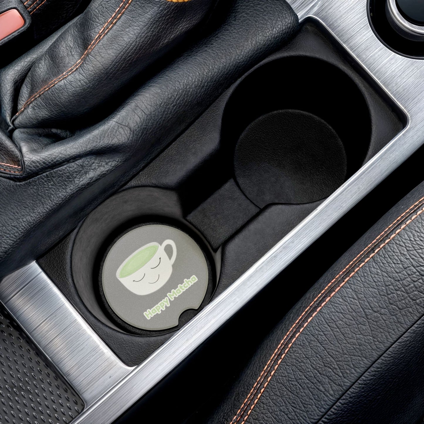 Happy Matcha Soapstone Car Coaster