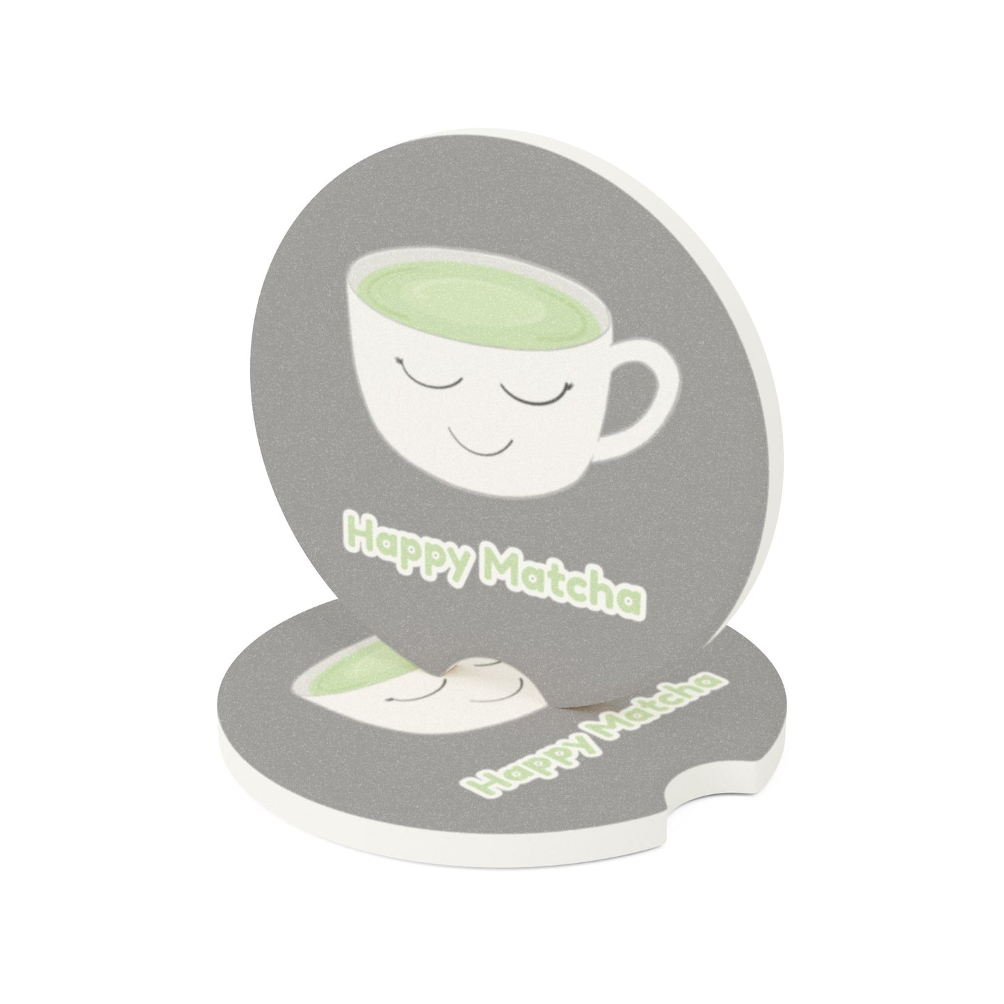Happy Matcha Soapstone Car Coaster