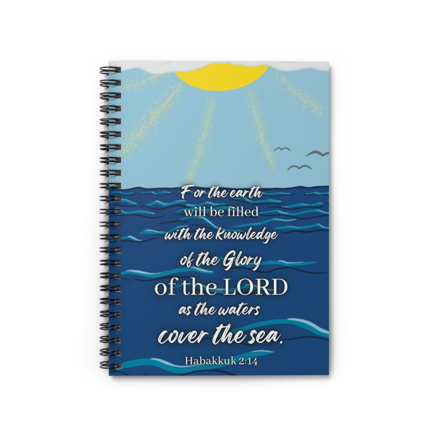Spiral Notebook - Ocean - Habakkuk 2:14 - Ruled Line