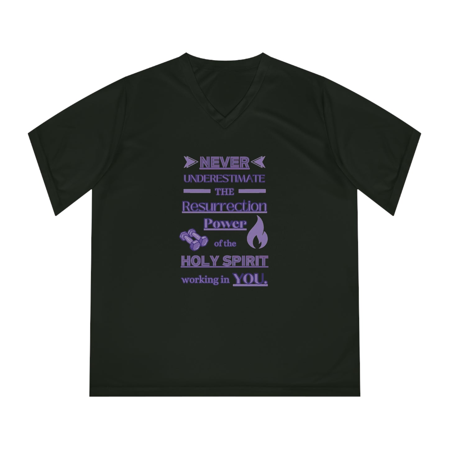 Women's Performance V-Neck T-Shirt - Resurrection Power!