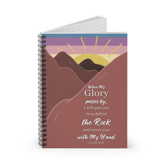Spiral Notebook - Mountains and Sunrise - Ruled Line - Exodus 33:22