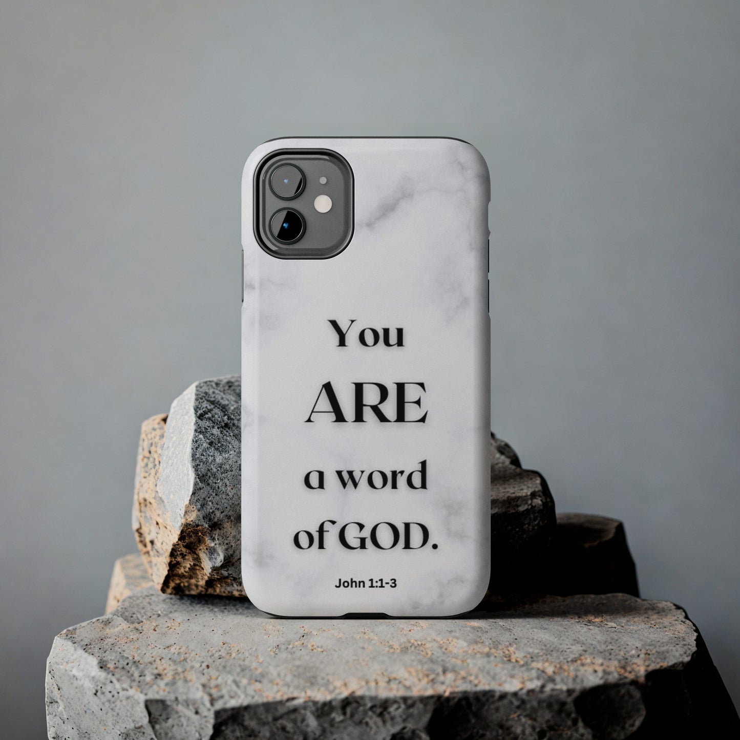 Tough Phone Cases You ARE a Word of GOD John 1:1-3 Black and White Phone Case - iPhone Various Sizes