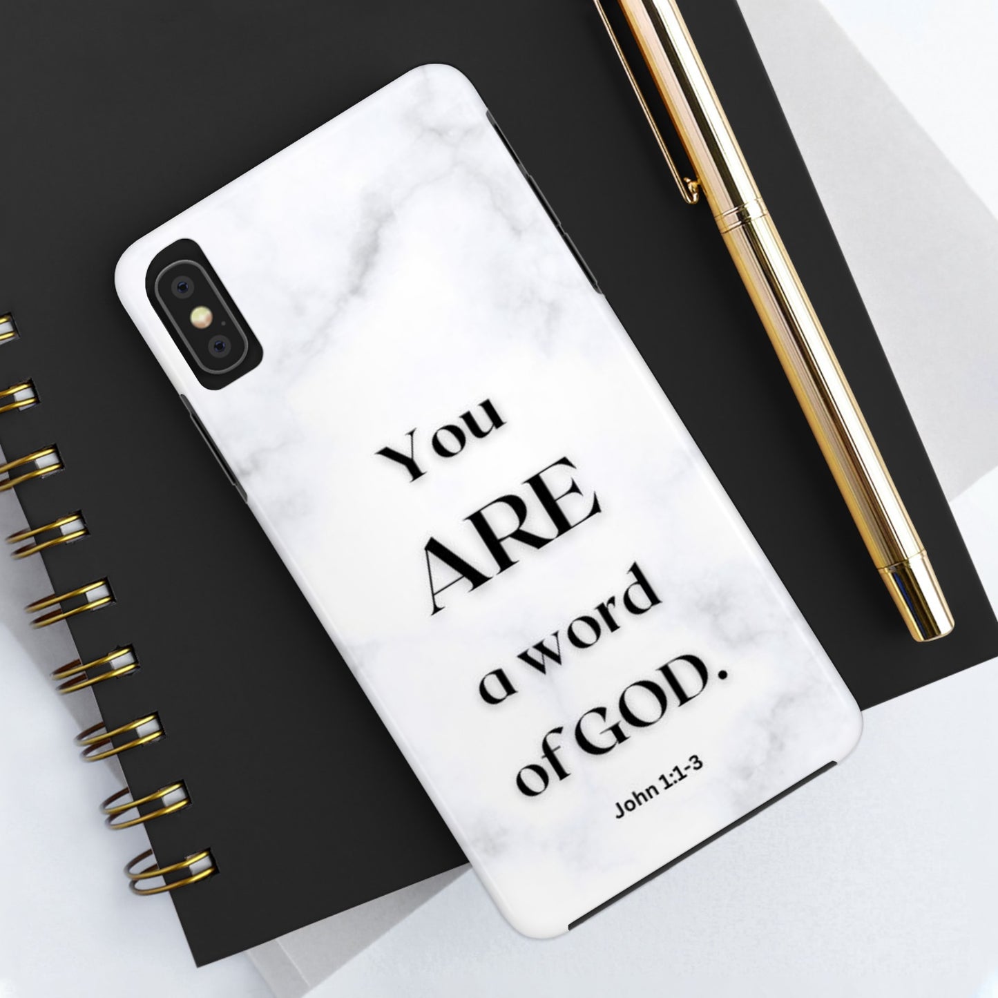 Tough Phone Cases You ARE a Word of GOD John 1:1-3 Black and White Phone Case - iPhone Various Sizes