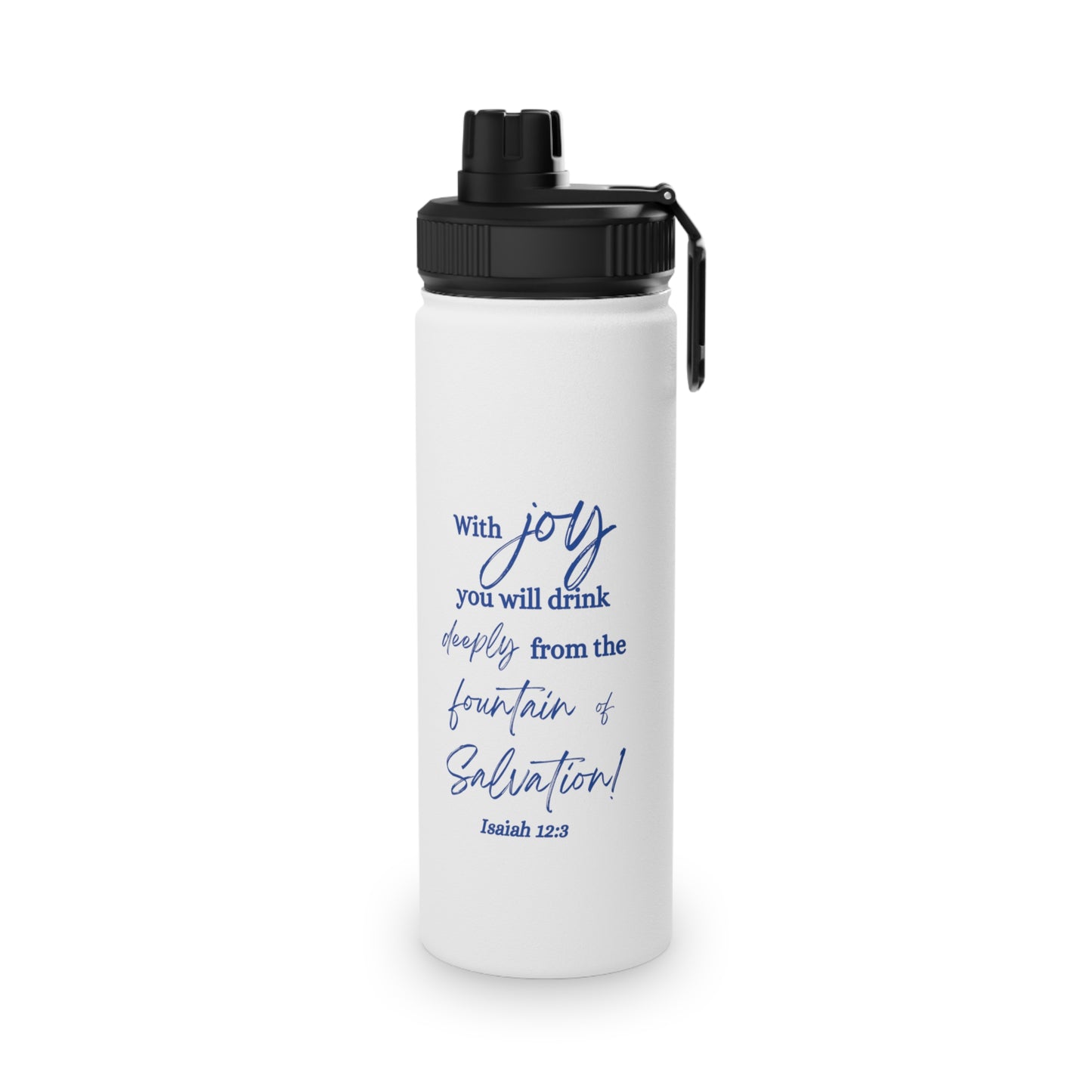 Stainless Steel Water Bottle w/ Sports Lid - Fountain of Salvation