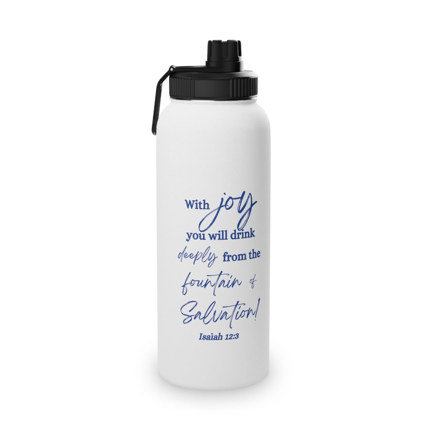 Stainless Steel Water Bottle w/ Sports Lid - Fountain of Salvation