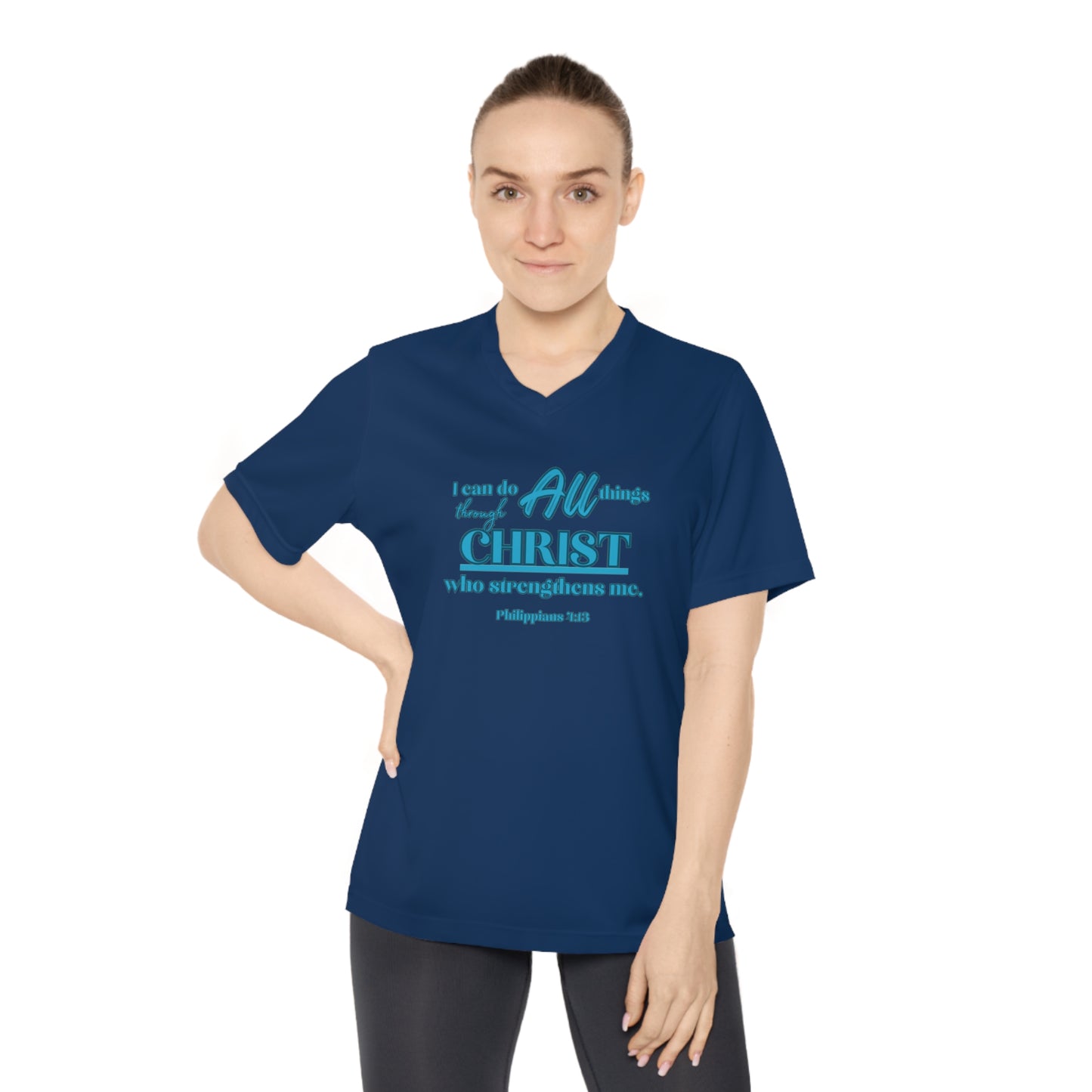 Women's Performance V-Neck T-Shirt - Remember Where Your Strength Comes From