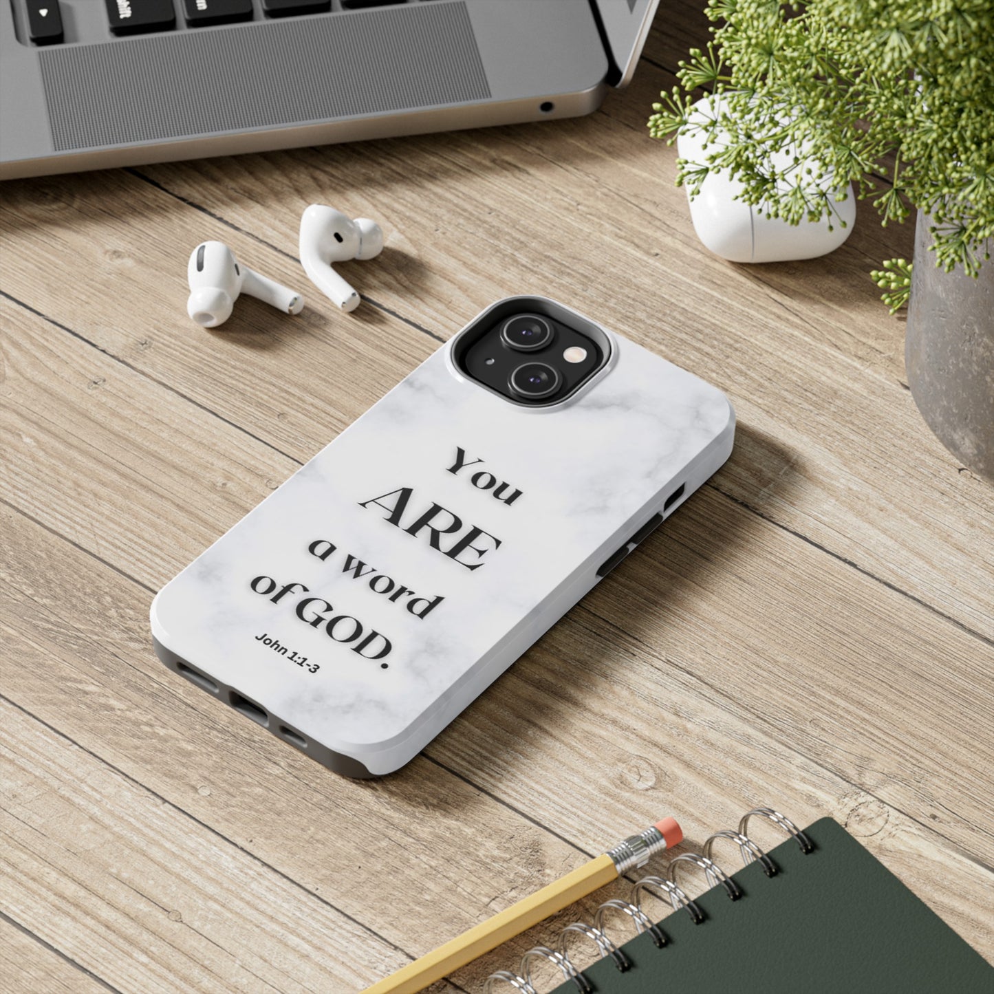 Tough Phone Cases You ARE a Word of GOD John 1:1-3 Black and White Phone Case - iPhone Various Sizes