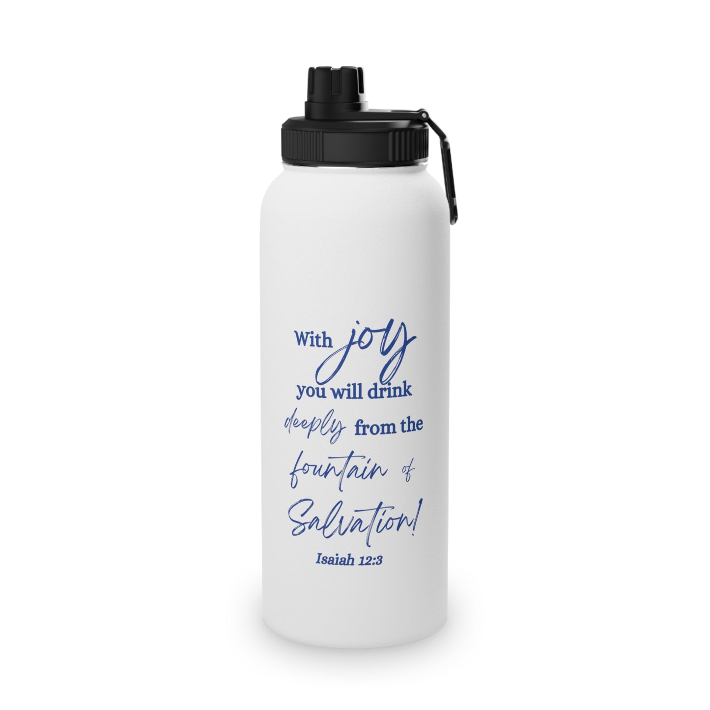 Stainless Steel Water Bottle w/ Sports Lid - Fountain of Salvation