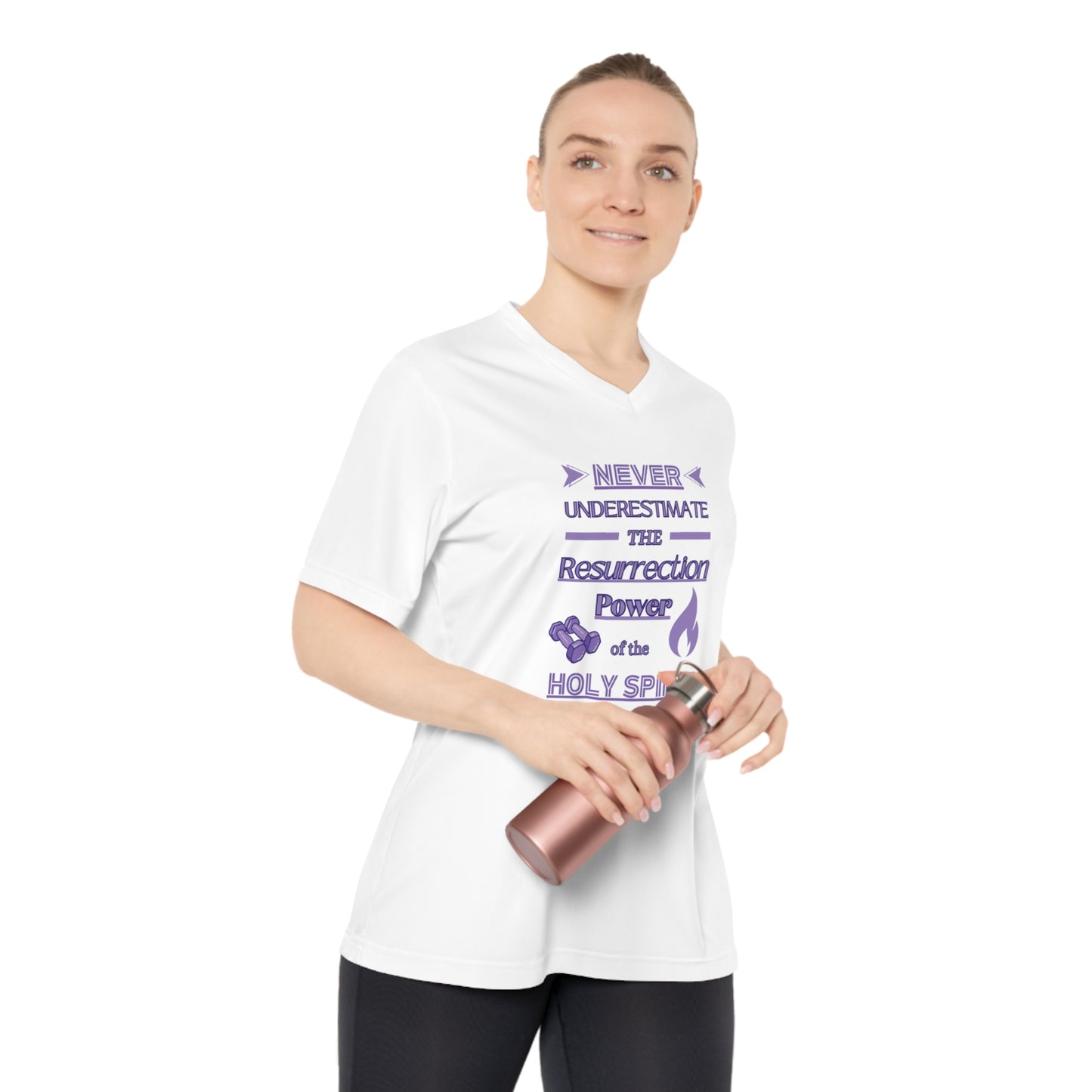 Women's Performance V-Neck T-Shirt - Resurrection Power!