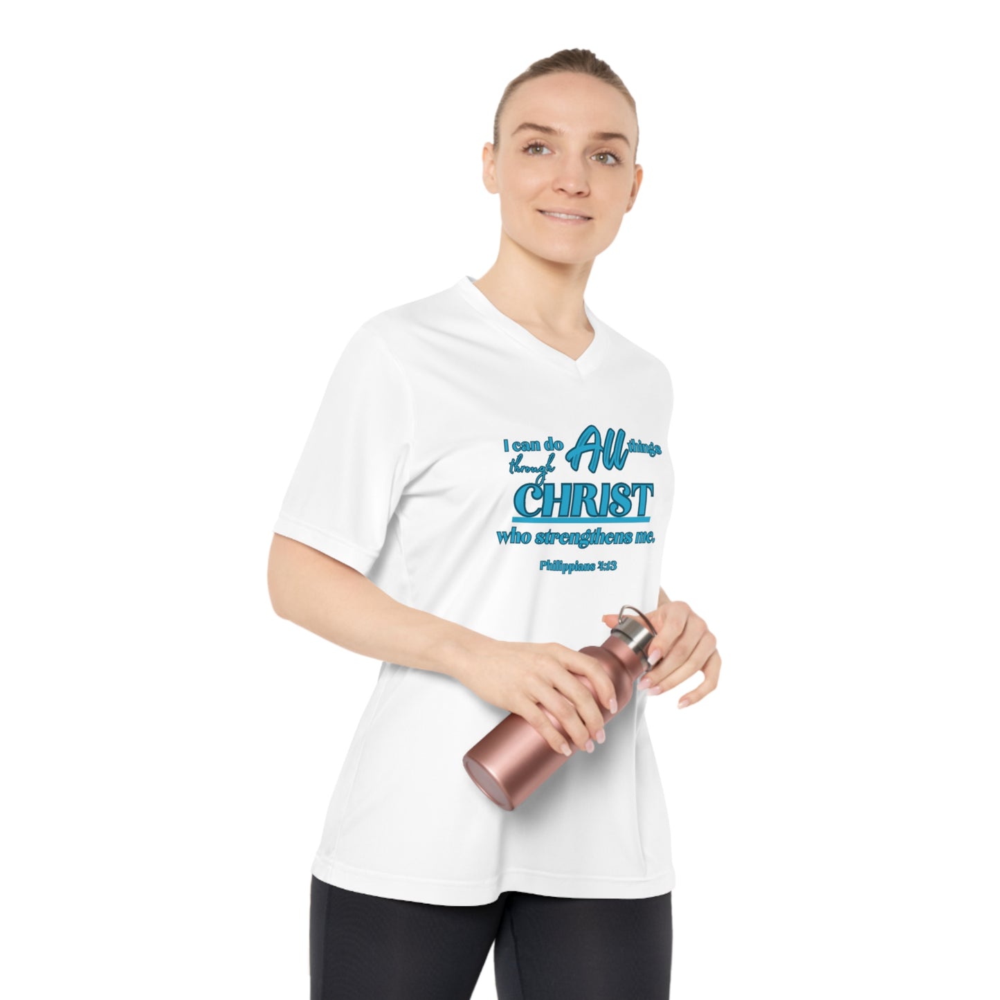 Women's Performance V-Neck T-Shirt - Remember Where Your Strength Comes From