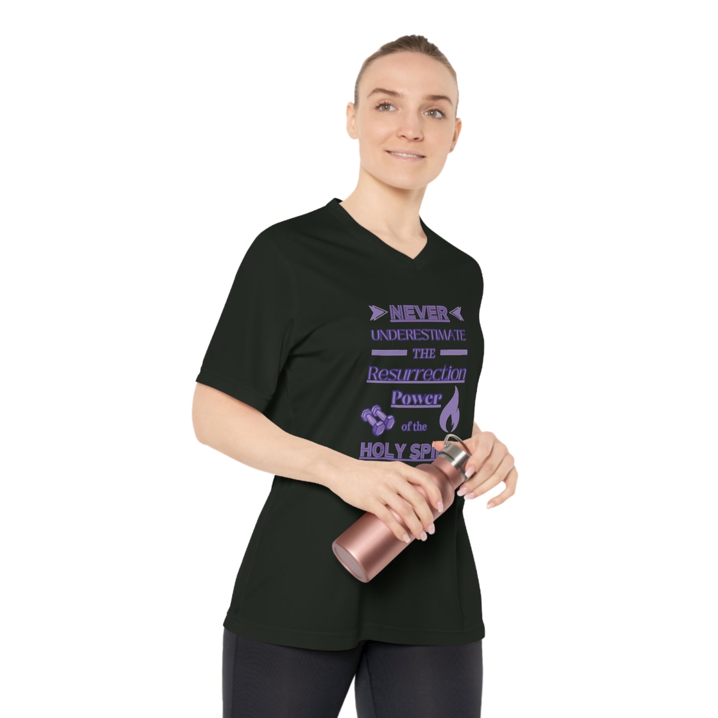 Women's Performance V-Neck T-Shirt - Resurrection Power!