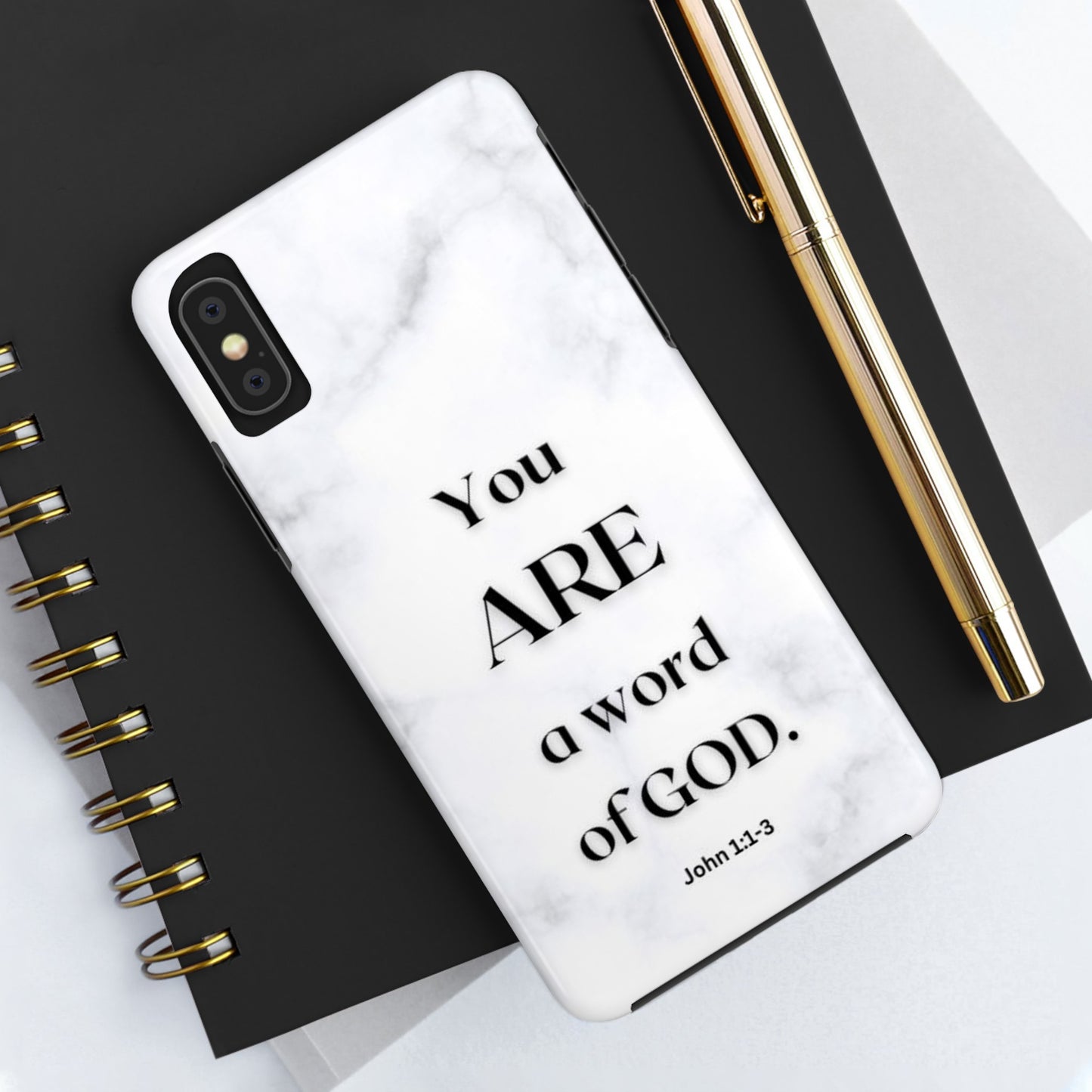 Tough Phone Cases You ARE a Word of GOD John 1:1-3 Black and White Phone Case - iPhone Various Sizes