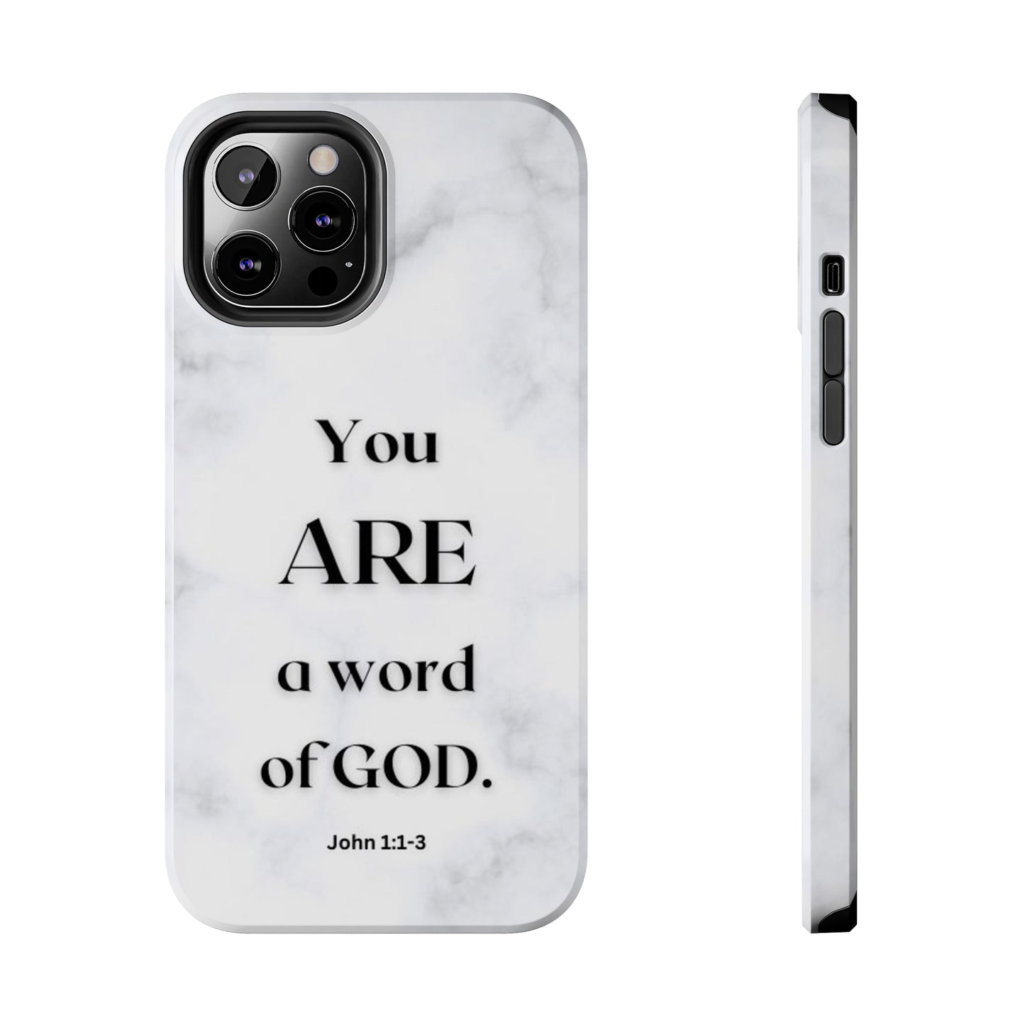 Tough Phone Cases You ARE a Word of GOD John 1:1-3 Black and White Phone Case - iPhone Various Sizes