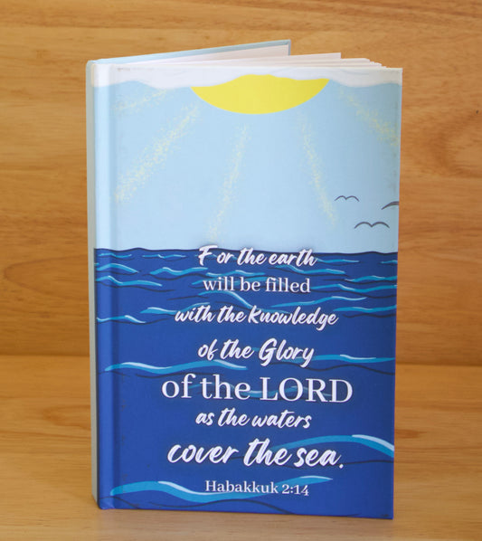 Inspirational Hardcover Journal - Oceans - Habakkuk 2:14