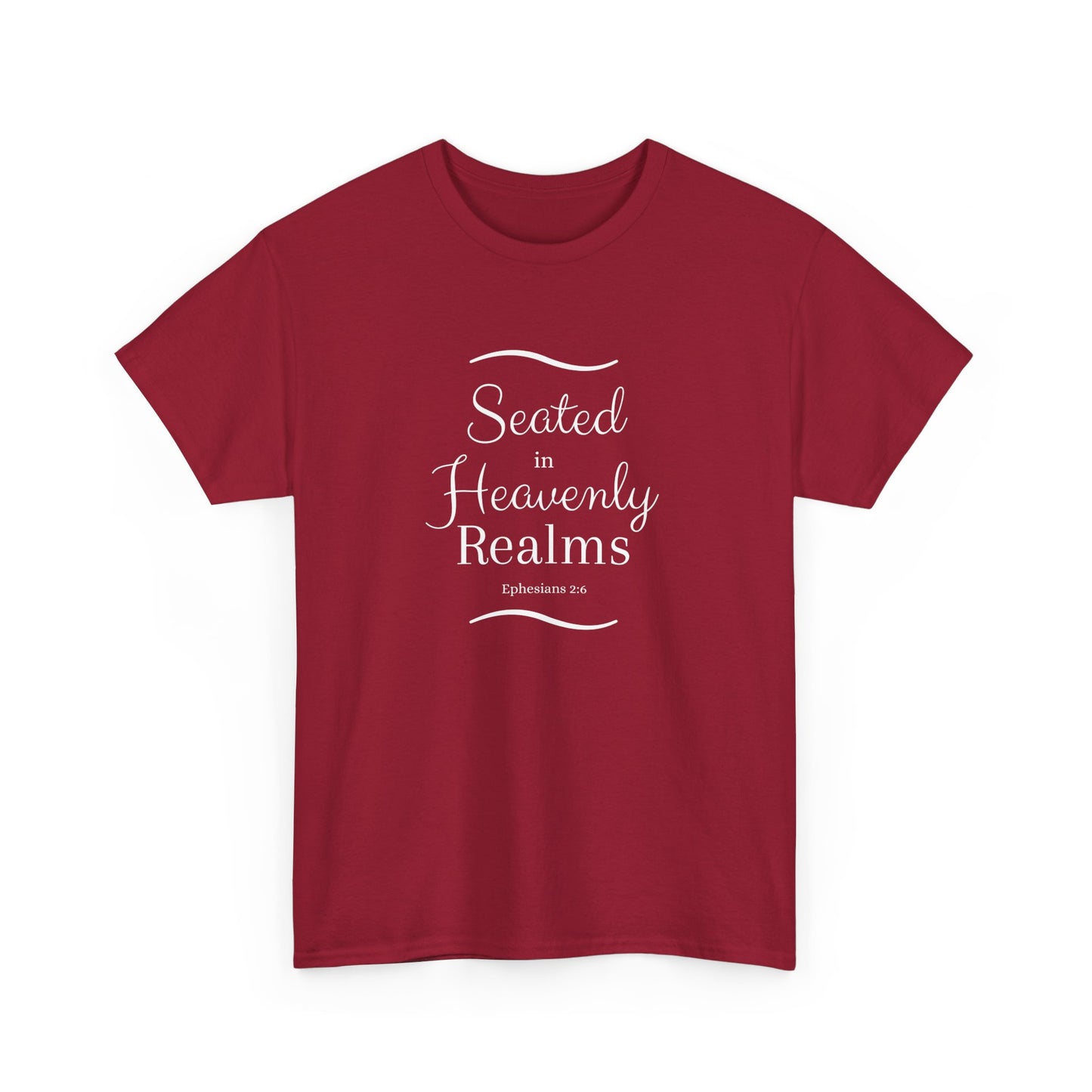 Seated in Heavenly Realms - Unisex Heavy Cotton Tee - Blue - Black - Red