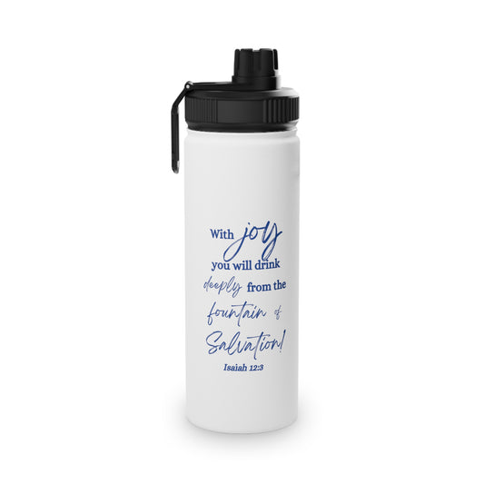 Stainless Steel Water Bottle w/ Sports Lid - Fountain of Salvation