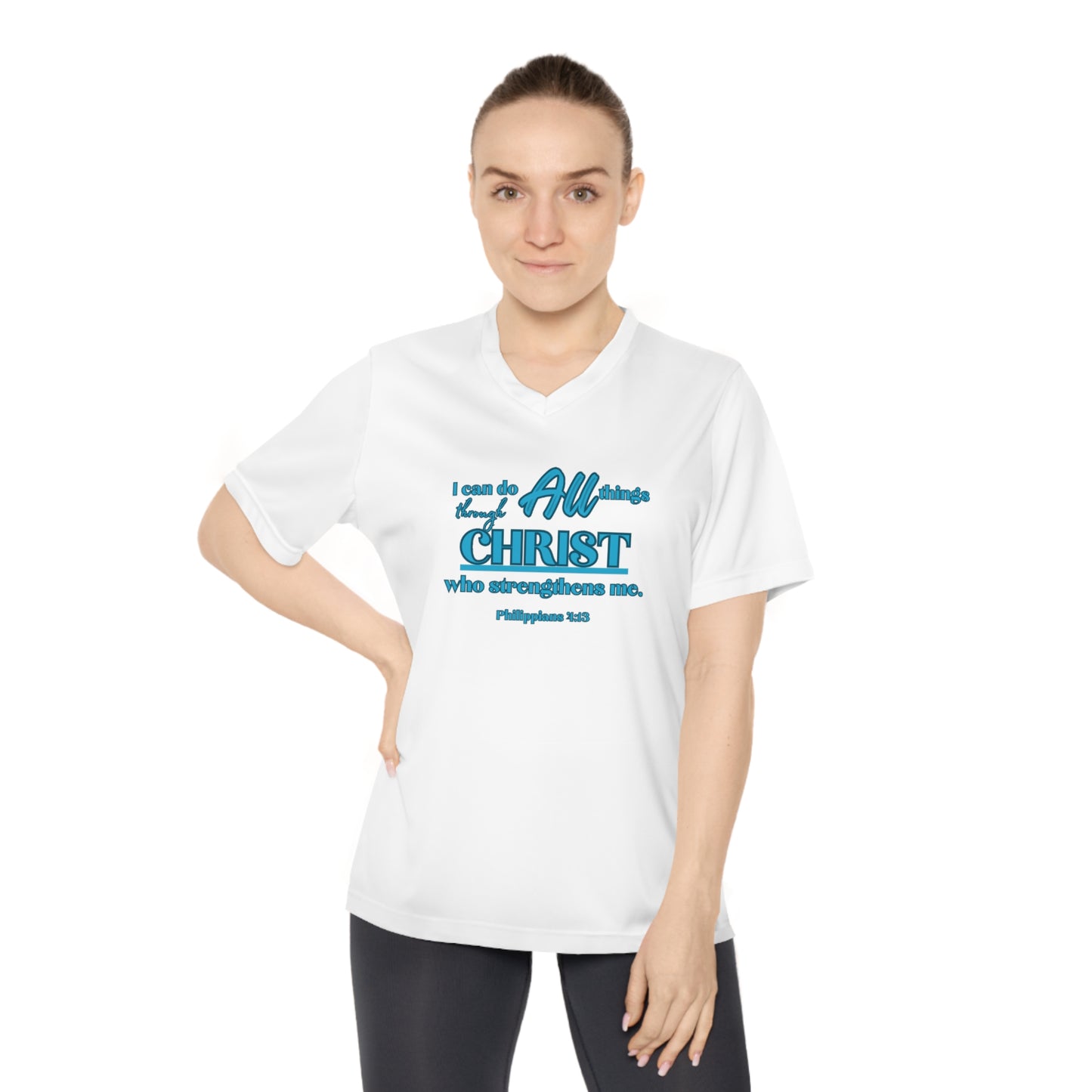 Women's Performance V-Neck T-Shirt - Remember Where Your Strength Comes From