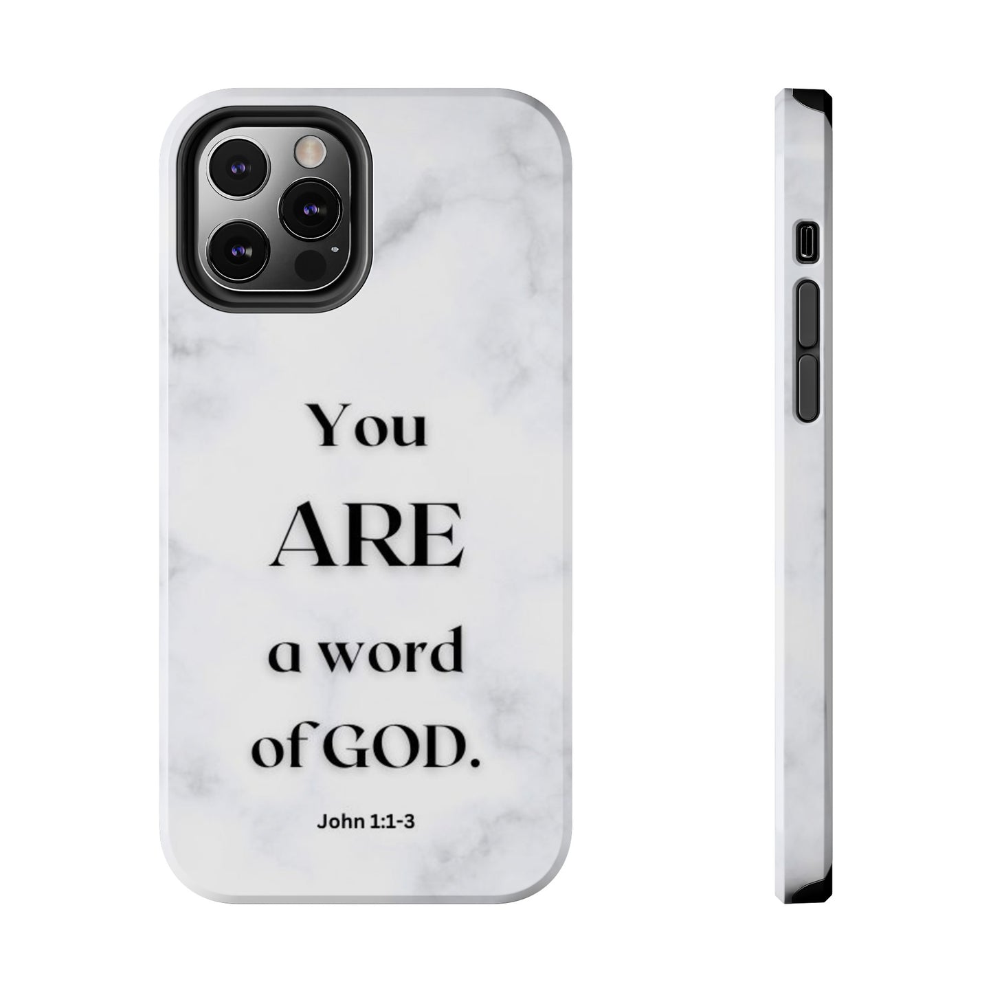 Tough Phone Cases You ARE a Word of GOD John 1:1-3 Black and White Phone Case - iPhone Various Sizes