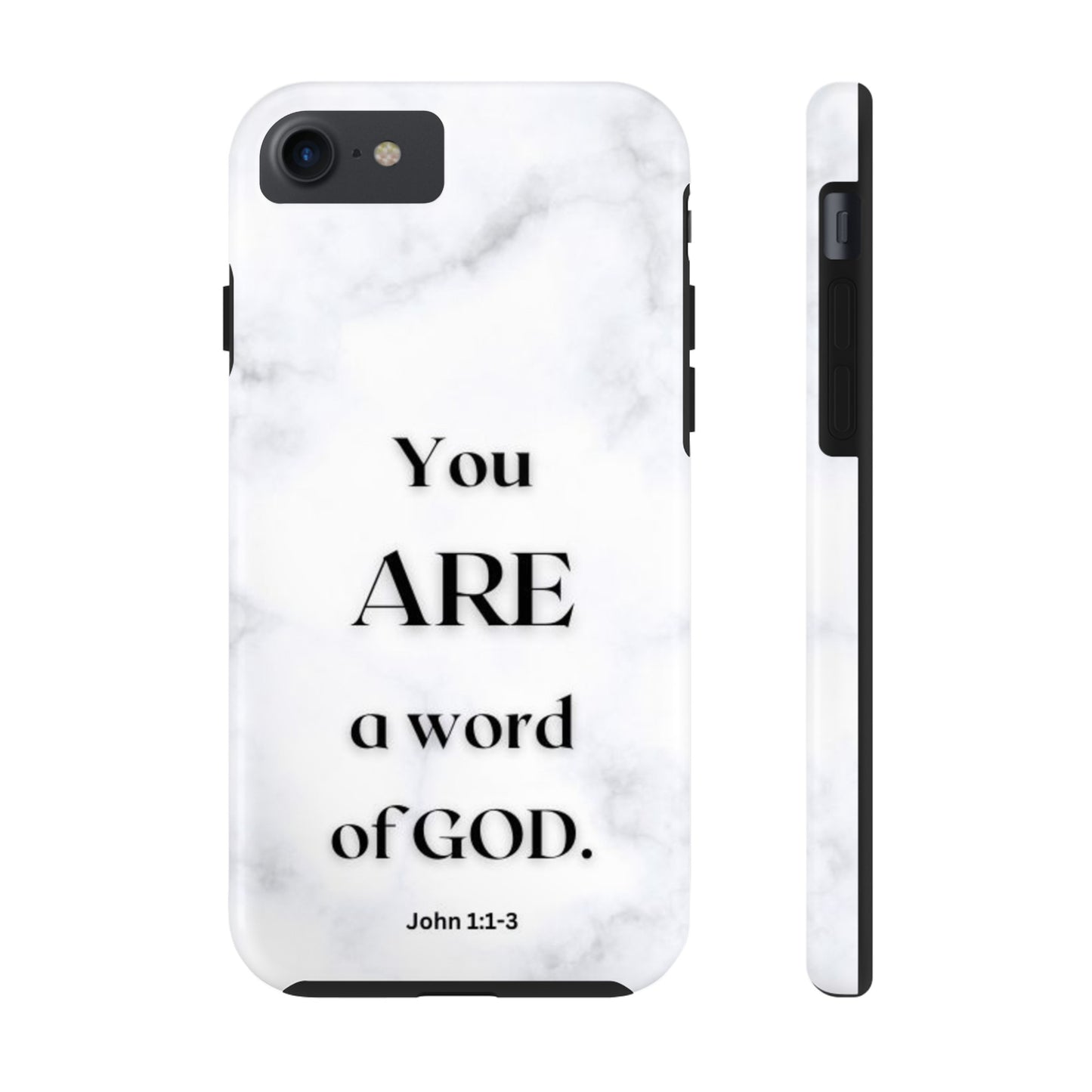 Tough Phone Cases You ARE a Word of GOD John 1:1-3 Black and White Phone Case - iPhone Various Sizes