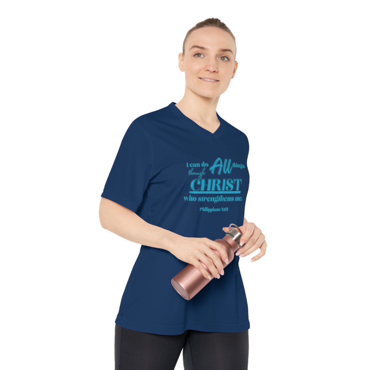 Women's Performance V-Neck T-Shirt - Remember Where Your Strength Comes From