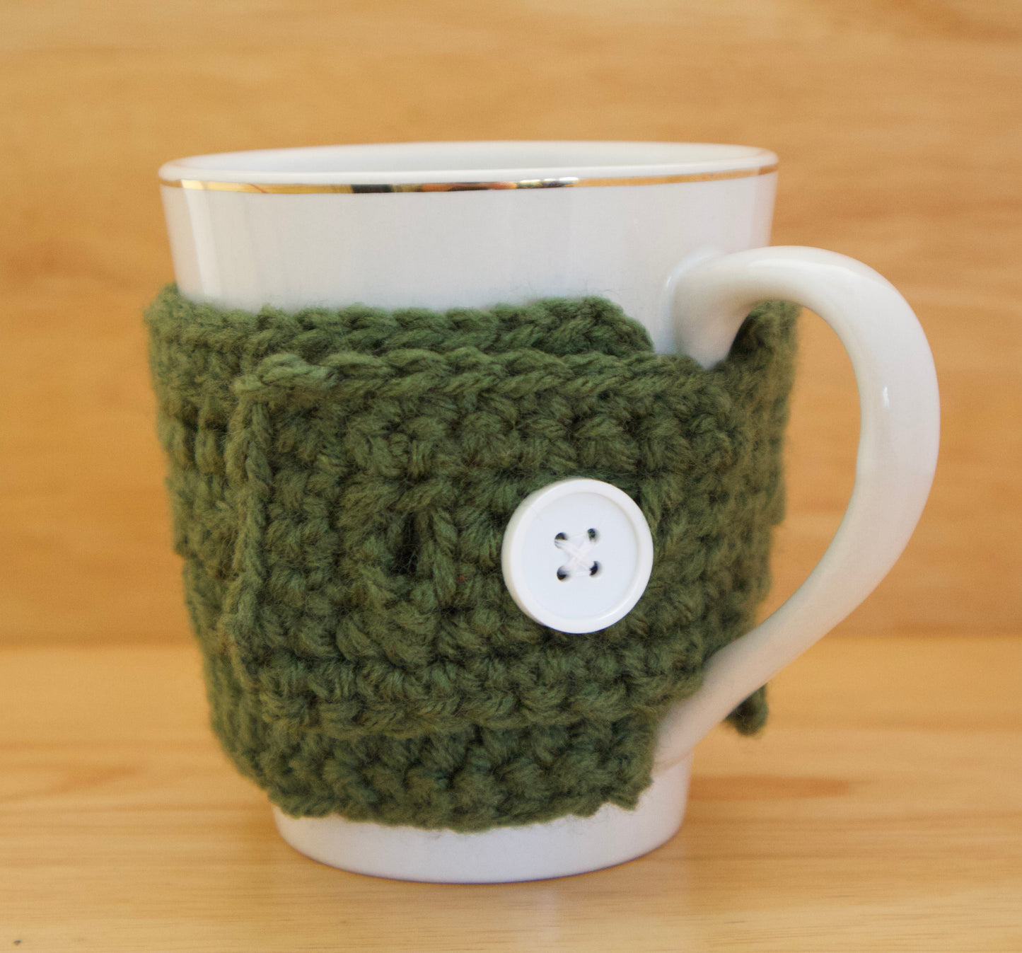 Mug & Cozy - Mug - White and Gold w/ Green Cozy